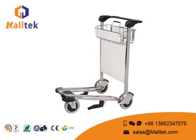 China Rubber Wheel Airport Luggage Trolley Stainless Steel Luggage Trolley With Hand Brake for sale