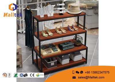 China Furniture Steel Wood Display Rack Custom Modern For Retail Store Shoe Display for sale