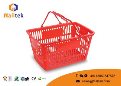 China Double Handle Grocery Store Shopping Baskets HDPP Material 400*300*210mm for sale