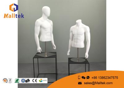 China Fiberglas-Einzelhandelsgeschäft-Installations-oberer Körper-männlicher Torso-Mannequin-Metallfuß zu verkaufen