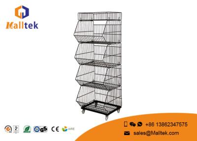 China Multilayer Stackable Wire Baskets Unique Stackable Wire Storage Bins for sale