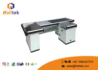 China Aluminum Alloy Grocery Store Checkout Counter Flexible With Conveyor Belt for sale