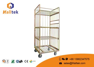 China Heavy Duty Logistics Trolley Folding Steel 4 Layers Powder Coating Surface for sale