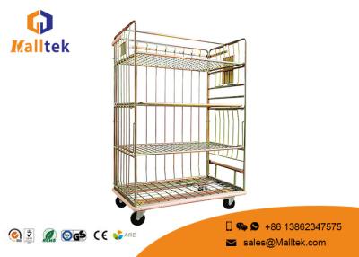 China Mesh Lock Wheeling Logistics Trolley Material Movement Heavy Duty Goods Trolley for sale