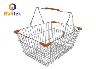 China 20L Zinc Plating Wire Mesh Metal Shopping Basket For Boutique Store for sale