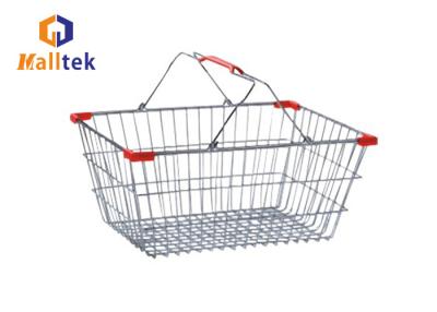 China 28L Chrome Plated Iron Wire Mesh Shopping Baskets With Handles for sale