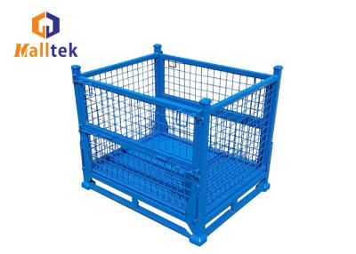 China Foldable Metal Wire Mesh Stackable Pallet Cages For Logistics for sale