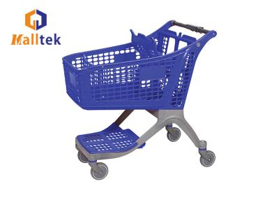 China Plastic Wire Supermarket Shopping Trolley With 4 TPR Wheels for sale