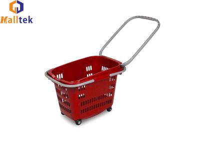 China cestas de compras rodantes de la tienda al por menor de la carga 34kg con 4 echadores del eslabón giratorio en venta