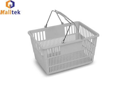 China 27L Double Metal Handles Retail Shopping Baskets With 50kg Load for sale