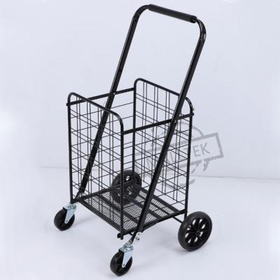 China Shopping Supermarket Folding Trolly Cart Q235 Steel for sale