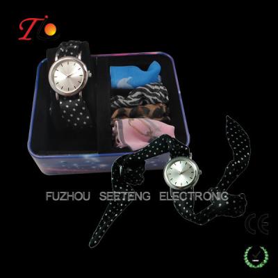 China Fashion style popular design leather band with scarf watch for ladies for sale