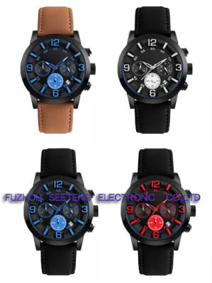 China PU leather strap  with alloy case sports watch suitable for climing and  skiing for sale