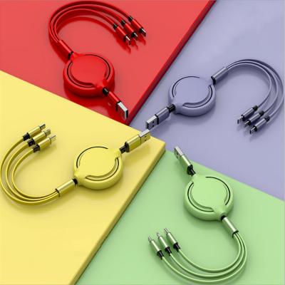 China Multi Retractable Fast Charger Cord 1.2m Liquid Silicone Multiple Charging Cable for sale