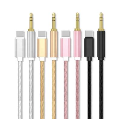 China 24g 100cm USB Charger Cable Type C to 3.5mm Audio Aux Jack Cable for sale