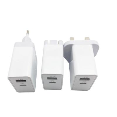 China 30W USB C Wall Charger Dual Port QC 3.0 5V 2.4A Universal Power Adapter for sale