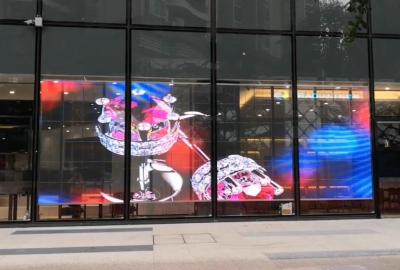 China Indoor P3.9-P7.8 Glass Window Led Display Screen For Shop 5000 cd/sqm for sale