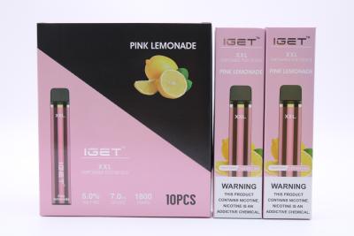 Chine Iget original XXL 1800 souffle les cigarettes jetables de cosse que la batterie 2.4ml du dispositif 950mAh a prérempli le stylo de Vape de cartouche à vendre