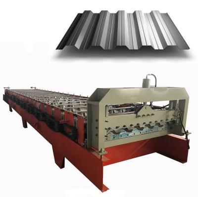 China 0.3mm Trapezoidal Sheet Forming Machine T35 Roof Zinc Making Chain Transmission for sale
