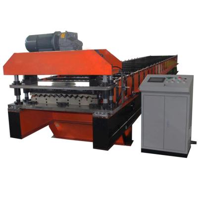 China Corrugated Type Roof Sheeting Roll Forming Machine Electric Cutting 15-30m/Min en venta