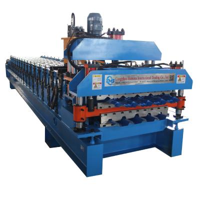 China Roofing Sheet 380V Small Roll Forming Machine Hydraulic Tile Making for sale