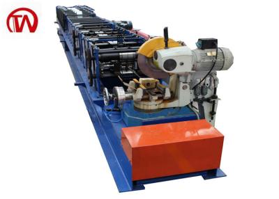 China PPGI / AL Downpipe Roll Forming Machine Fly Saw Cutting Gutter Rolling Machine for sale