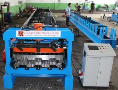 China 915mm Galvanized Embossing PLC Metal Deck Roll Forming Machine for sale