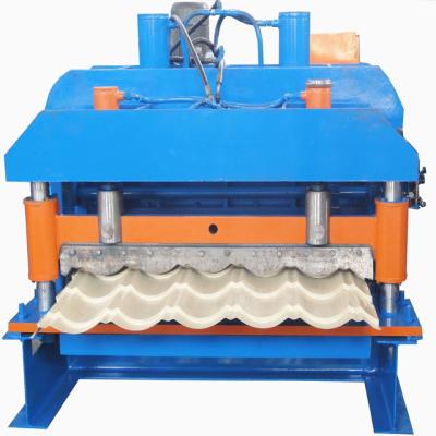 China 640mm Glazed Steptile Ppgl Roof Tile Roll Forming Machine for sale