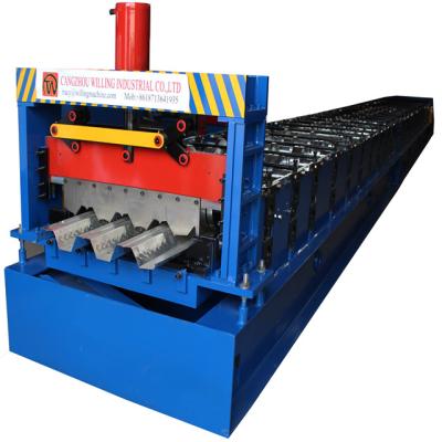 China Versatile Metal Embossing PLC Deck Roll Forming Machine for sale