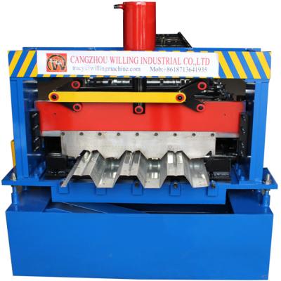 China Trapezoidal Profile Colored Metal Floor Deck Roll Forming Machine for sale