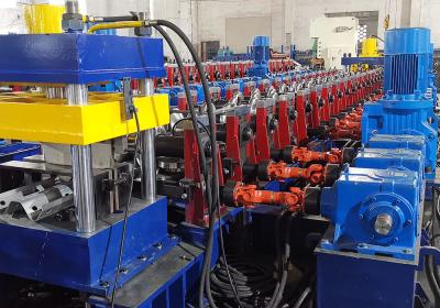 China Two Waves Beams Chaindrive Crash Barrier Roll Forming Machine for sale