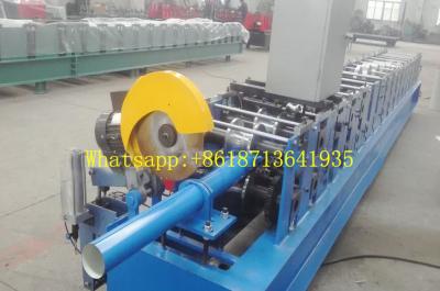 China 100mm Round Pipe Gutter Downspout Roll Forming Machine Fly Saw Cutting Type for sale