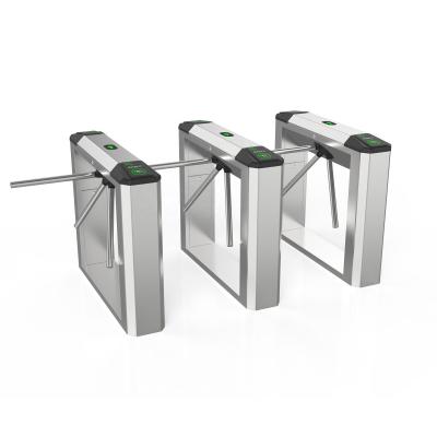 China Durable SS304 Construction Site Security Turnstiles Automatic Tripod Turnstile IC Card Reader for sale