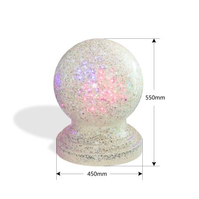 China LED Granite Dura Art Stone Bollards Shinning Stone Ball Blocker Light Our Lives for sale