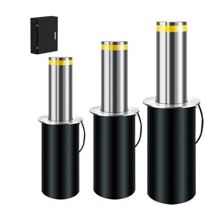 China 600mm Height Hydraulic Retractable Bollards Barriers With Chromeplate Guide Rail for sale