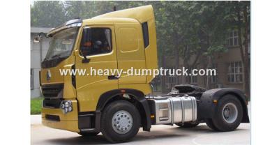 China Howo A7 4x2 Plat Roof Cabin Tractor Head Trucks With Single Sleeper Of 420hp Powerful Engine for sale