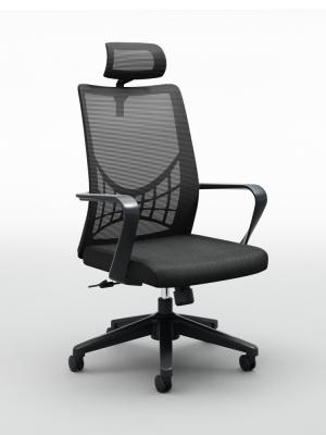 Chine Noir Mesh Office Chair With Arms, chaise respirable de pivot du bureau 264lbs à vendre