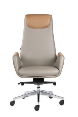 China 670*680*1210mm Executive Grey Leather Office Chair High Back for sale