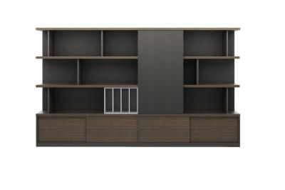 China 0.6mm MDF Office Bookcase Cabinet With Double Acting Door for sale