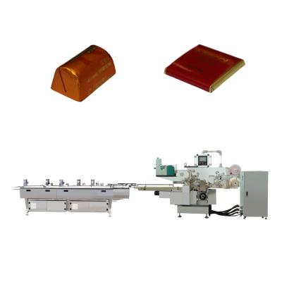 China Silver Small Chocolate Fold Wrapping Machine for Candy Product Size 100*155*76 mm for sale