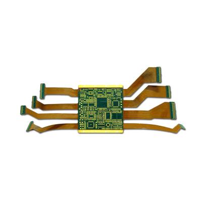 China CE FCC RoHS 6OZ Green Yellow  48 Layer Rigid Flexible PCB for sale