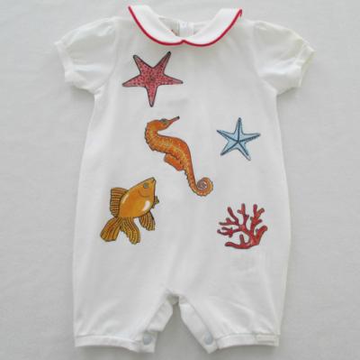 China Cotton Spandex Jersey Baby Footed Rompers for sale