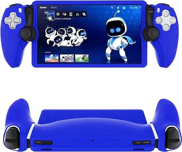 Quality Soft Protective Skin Case For Playstation Portal Remote Player, Shockproof Anti-Scratch - Blue for sale