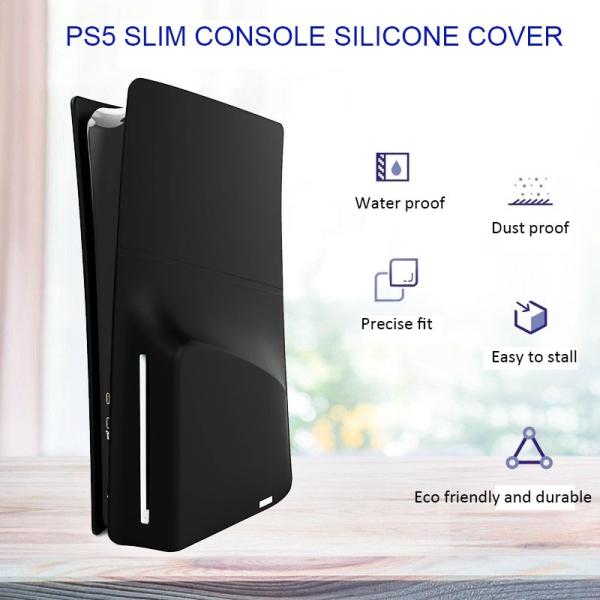 Quality Dustproof PS5 Slim Silicone Skin Cover Anti-Scratch For Sony PS5 Slim Disc for sale