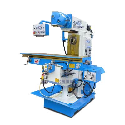 China Vertikaler horizontaler Drehkopf Universalfräsmaschine mit Rotations-Tabelle 590mm/min zu verkaufen