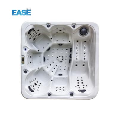 China Outdoor White Massage Spa Hot Tub 124Pcs Total Jets 1 Recliner for sale