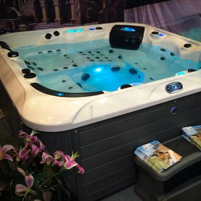 China USA Acrylic White Marble Spa Bath Hot Sale 6 Person Home Party Outdoor Hydro Spa Hot Tub for sale