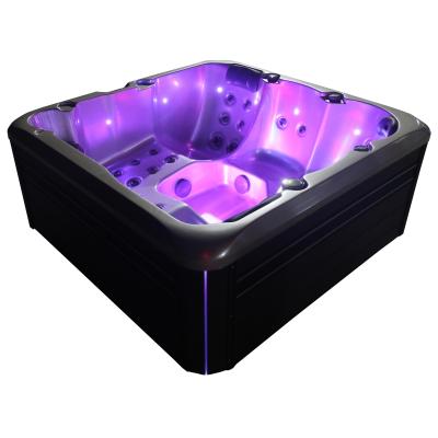 China Outdoor Acrylic Hot Tub Whirlpool Massage Bathtub With cascading waterfall and colourful lights for sale
