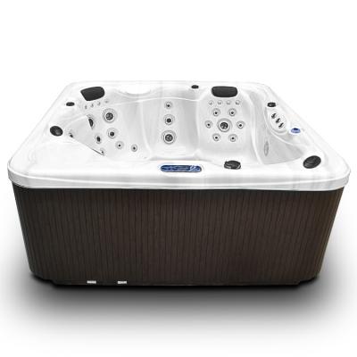 China Freestanding Outdoor Waterfall Massage Bath Tub Hot Tubs Hydrotherapy Spa 1800L for sale