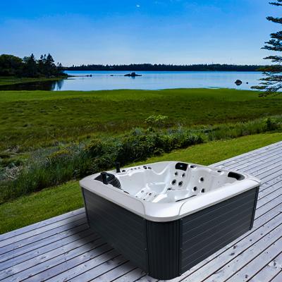 China Colorful Led Light Freestanding Acrylic Outdoor Massage Spa Hot Tub for sale